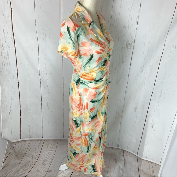 FORE Watercolor print dress button front medium - Picture 4 of 11